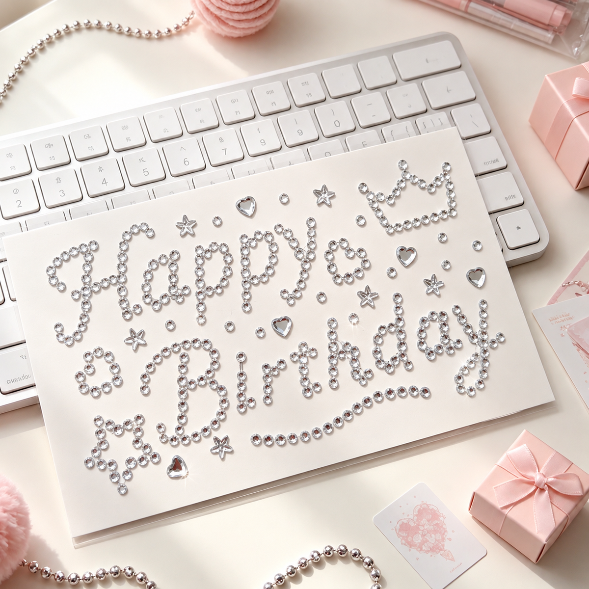 Happy Birthday Rhinestone Sticker