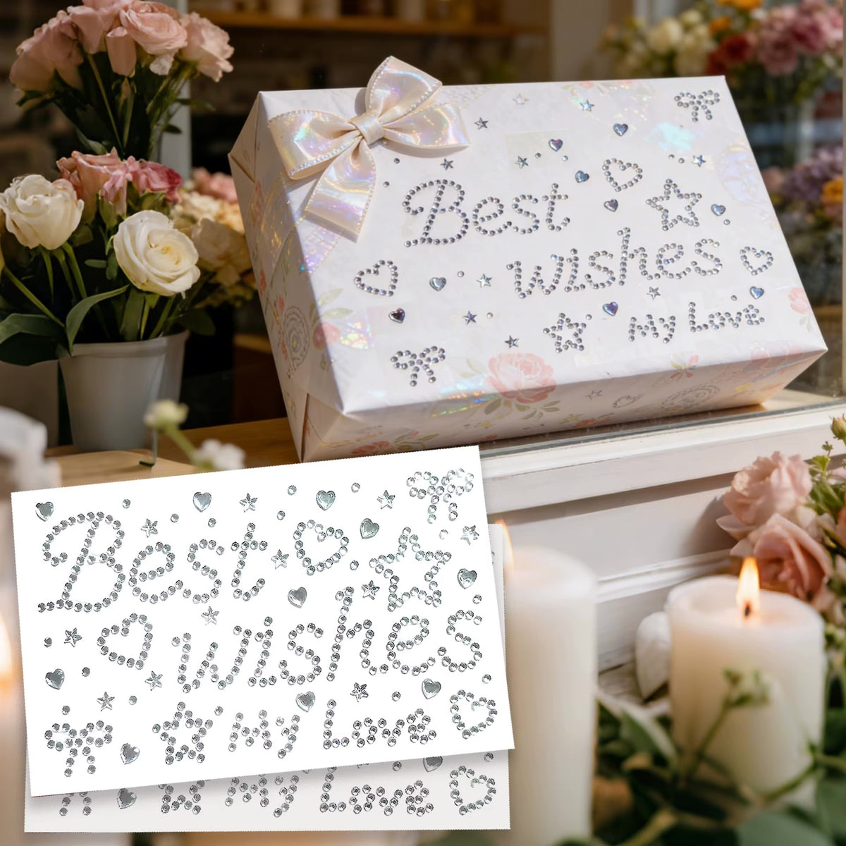 Best Wishes My Love Rhinestone Sticker