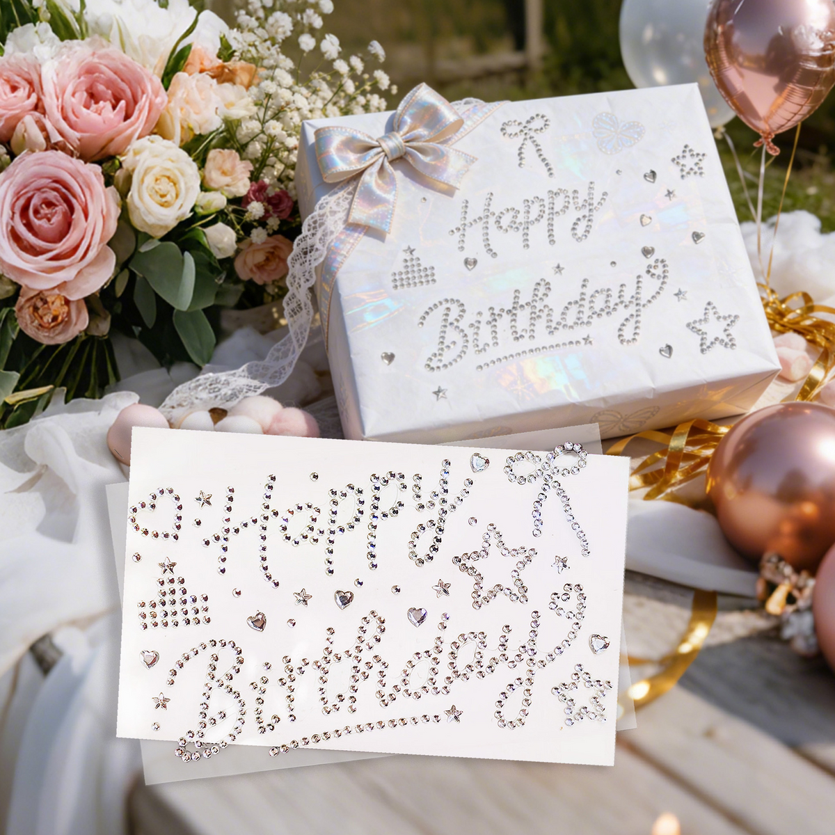 Happy Birthday Rhinestone Sticker