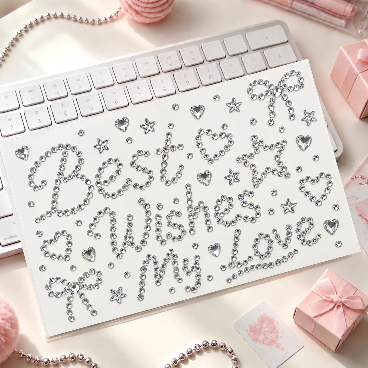 Best Wishes My Love Rhinestone Sticker